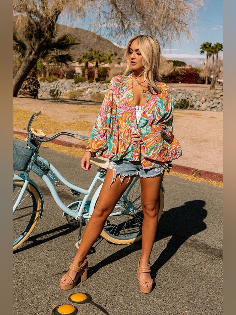 Large Impressions TROPICAL ADVENTURE OVERLAY, Open Cardigan, Cover up